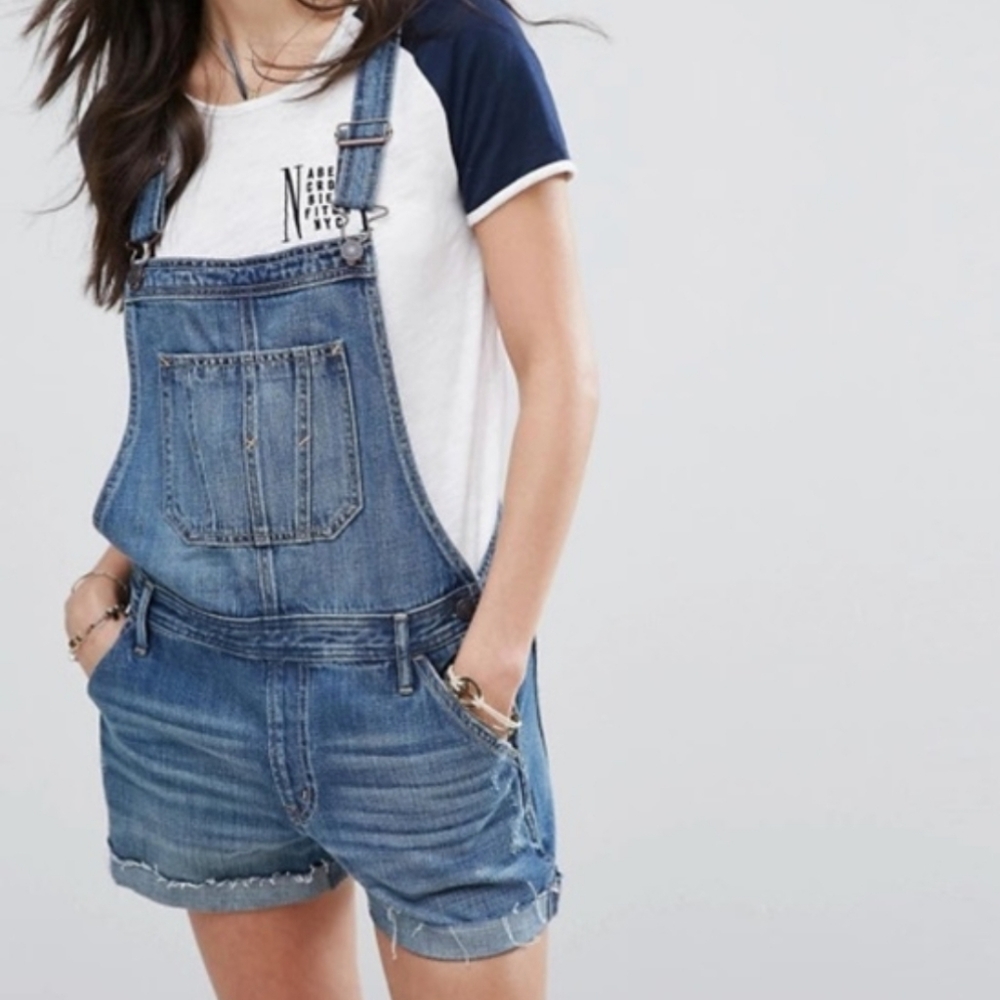 Abercrombie & Fitch Denim Short Overalls XS